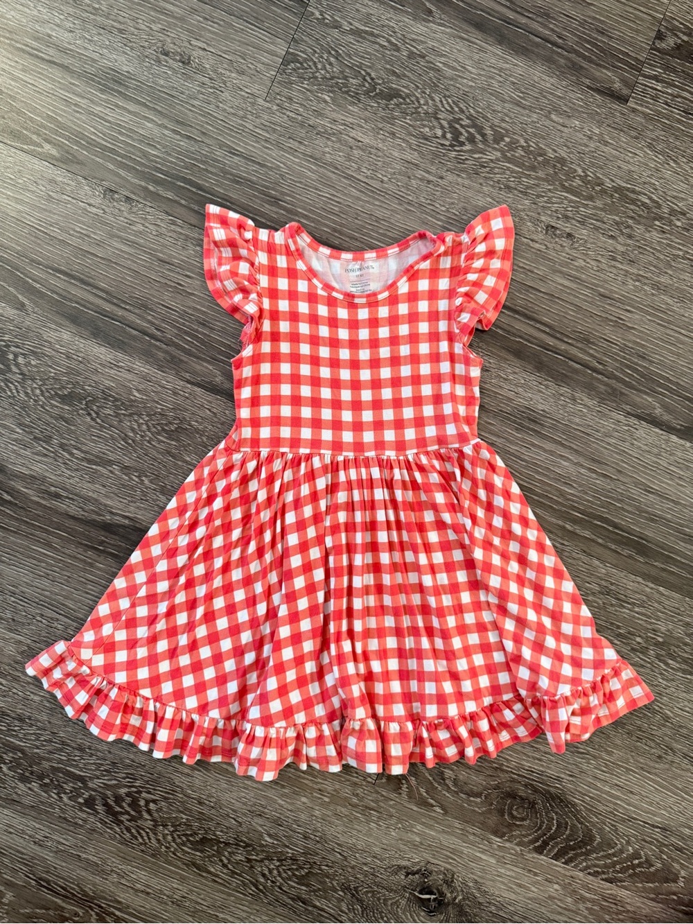 Posh Peanut Cap Sleeve Ruffled Twirl Dress in Polly